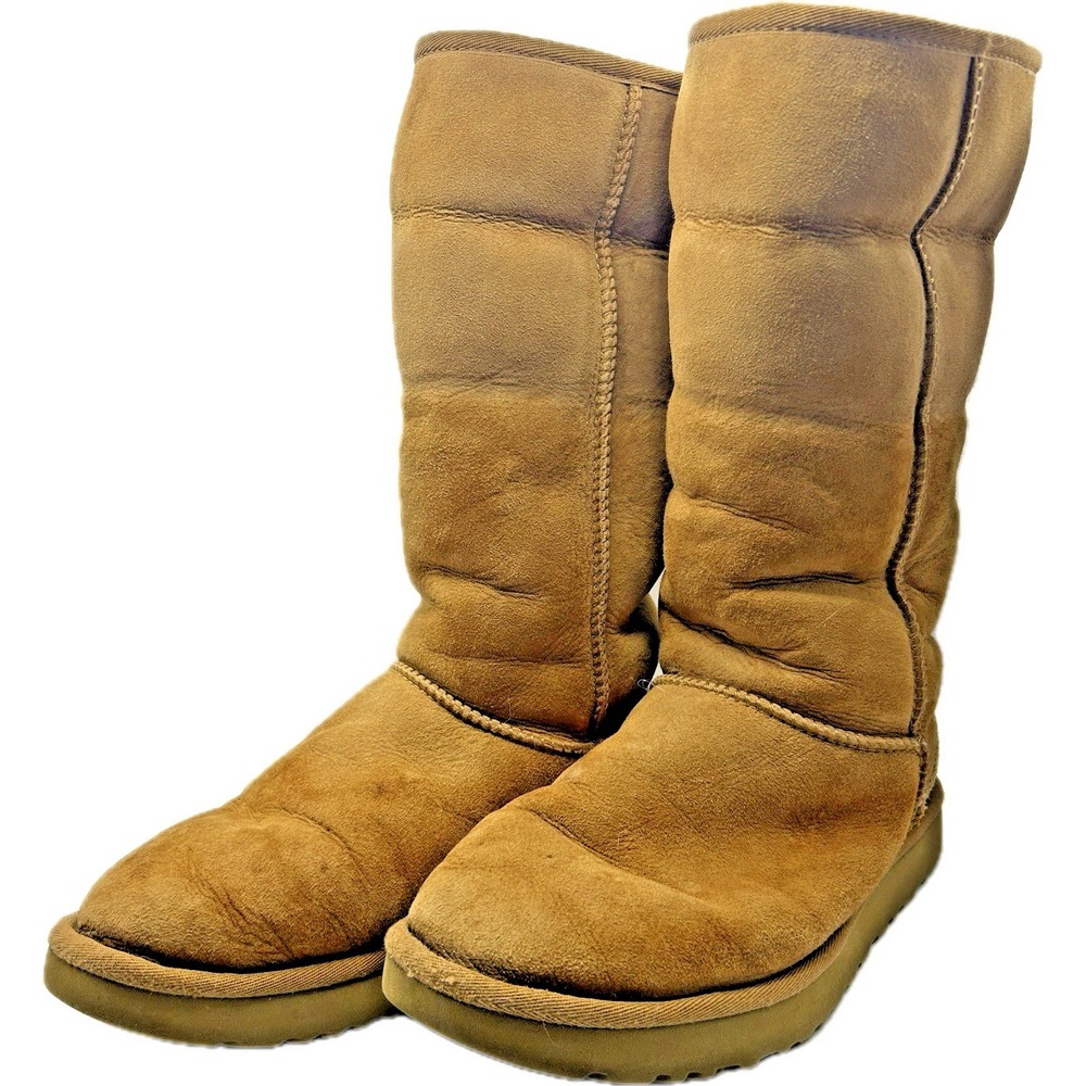 UGG Classic Tall Boots Women's Size 9 Chestnut Suede Shearling Lined Winter Shoe
